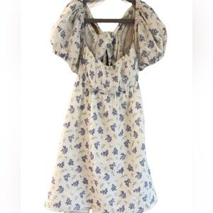 Princess Polly Blue Floral Puff Sleeve Dress